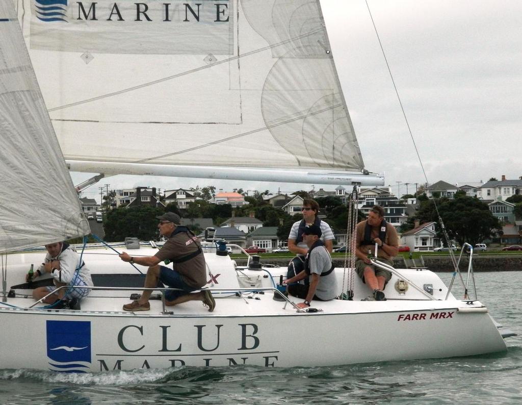 Race stalwart, Nick Saull of Brin Wilson Boat Builders is steadily working his way a little further up the fleet each year - 2014 NZ Marine Industry Sailing Challenge © Tom Macky